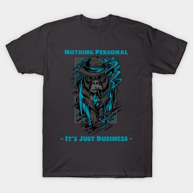 Nothing Personal Gorilla T-Shirt (Teal Accent) T-Shirt by StoicByChoice